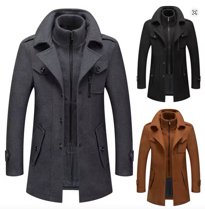 Abrigo de invierno Peaky Blinders | Gabardina de lujo con doble cuello para hombre